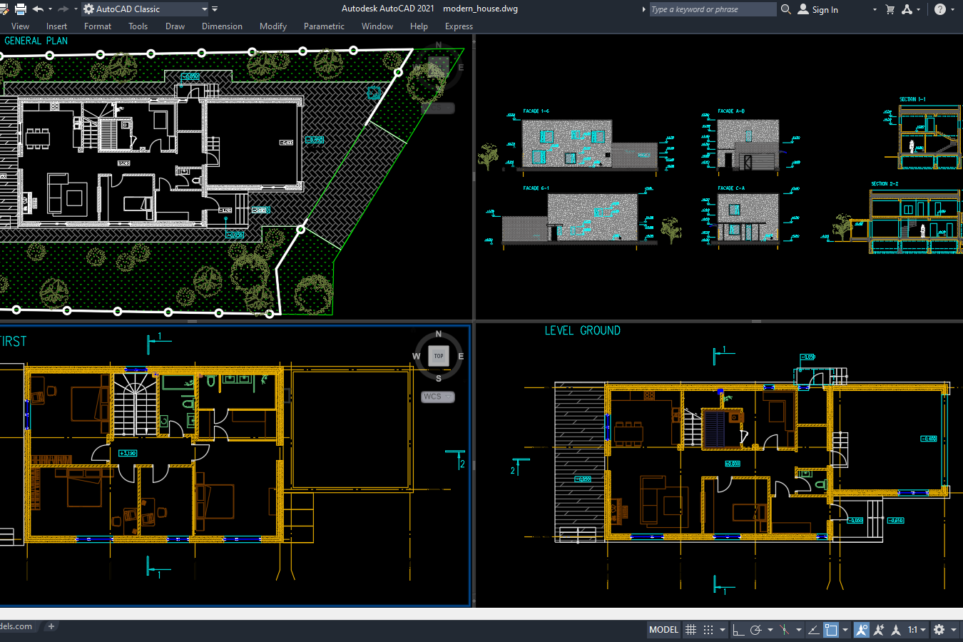 autocad house